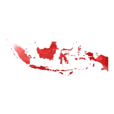 Güzel Güneş ve Bulutlu INDONEZYA Haritası