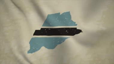 BOTSwanA 'nın Wavy Haritası Bayraklı Vintage Arkaplanda İzole Edilmiş