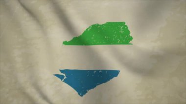 SIERRA LEONE 'in Dalgalı Haritası Bayraklı Vintage Arkaplanda İzole Edilmiş