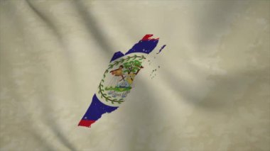 BELIZE 'nin Dalgalı Haritası Eski Arkaplanda İzole Edilmiş Bayrakla