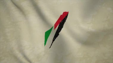 Eski Arkaplanda Bayraklı Dalgalı PALESTINE Haritası