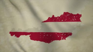 AUSTRIA 'nın Dalgalı Haritası Bayraklı Vintage Arkaplanda İzole Edilmiş