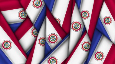 Set of PARAGUAY Flags Stacked on Top of Each Other clipart