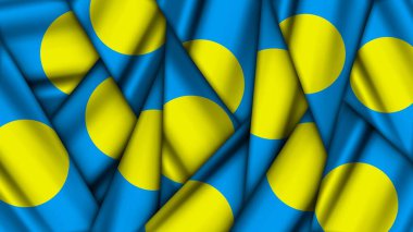 Set of PALAU Flags Stacked on Top of Each Other clipart