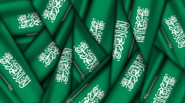 Üst üste istiflenmiş SAUDI ARABIA Bayrakları