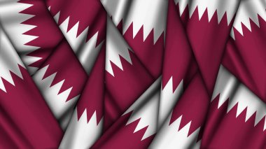 Set of QATAR Flags Stacked on Top of Each Other clipart