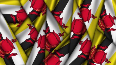 Üst üste yığılmış BRUNEI Bayrakları