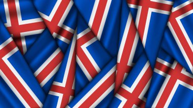 Üst üste istiflenmiş ICELAND Bayrakları