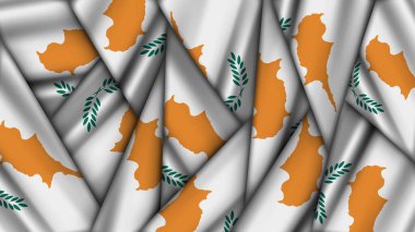 Birbirinin Üzerine Yığılmış CYPRUS Bayrakları