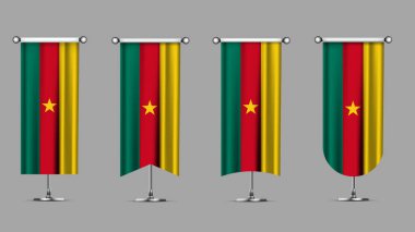 Collection of Vertical Banners Featuring the CAMEROON Flag clipart