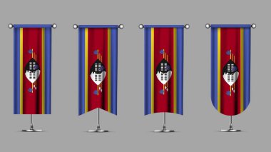 Collection of Vertical Banners Featuring the SWAZILAND Flag clipart