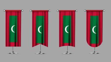 Collection of Vertical Banners Featuring the MALDIVES Flag clipart