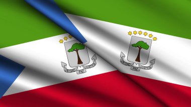 National Background of EQUATORIAL GUINEA Featuring Two Wavy Flags clipart