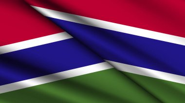İki Dalgalı Bayraklı GAMBIA 'nın Ulusal Arkaplanı