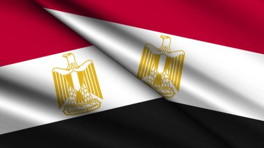 National Background of EGYPT Featuring Two Wavy Flags clipart