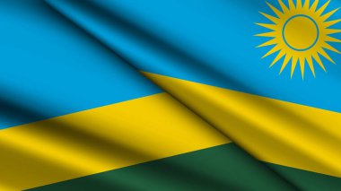 National Background of RWANDA Featuring Two Wavy Flags clipart