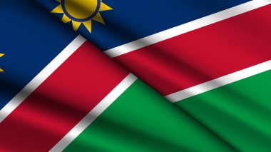 National Background of NAMIBIA Featuring Two Wavy Flags clipart