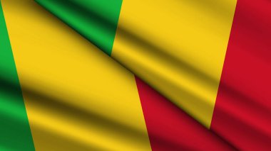 İki Dalgalı Bayraklı MALI 'nin Ulusal Arkaplanı