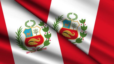 İki Dalgalı Bayraklı Peru 'nun Ulusal Arkaplanı