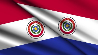 PARAGUAY Ulusal Arkaplanda İki Dalgalı Bayraklar