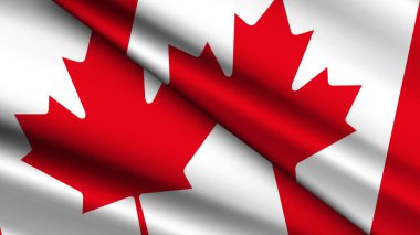 İki Dalgalı Bayraklı Kanada Ulusal Arkaplanı