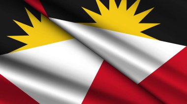 National Background of ANTIGUA AND BARBUDA Featuring Two Wavy Flags clipart