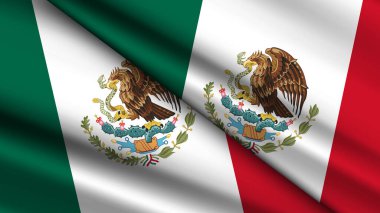 MEXICO 'nun Ulusal Arkaplanda İki Dalgalı Bayrak