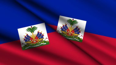 HAITI 'nin Ulusal Arkaplanda İki Dalgalı Bayrak