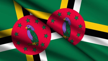 National Background of DOMINICA Featuring Two Wavy Flags clipart