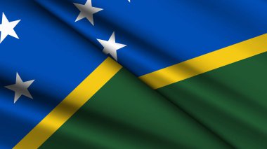 SOLOMON Adalarının Ulusal Arkaplanı İki Dalgalı Bayraklar