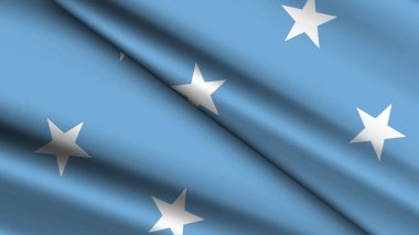 MICRONEZYA 'nın Ulusal Arkaplanda İki Dalgalı Bayrak