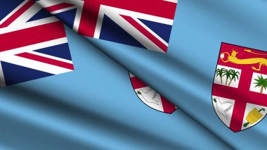 FIJI 'nin Ulusal Arkaplanı İki Dalgalı Bayraklar