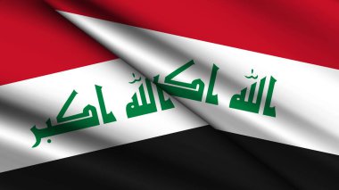 National Background of IRAQ Featuring Two Wavy Flags clipart