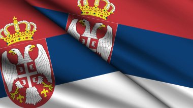 National Background of SERBIA Featuring Two Wavy Flags clipart