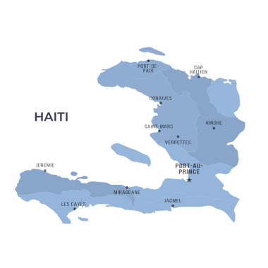 HAITI 'nin Sınır ve Meşhur Şehirleri Haritası