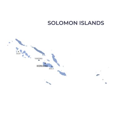 SOLOMON Adalarının Sınır ve Meşhur Şehirleri Haritası