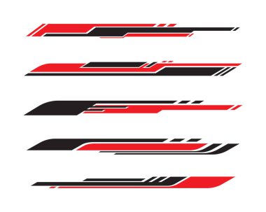 Yan vagon vektör çıkartması. Her iki parça için araç vektör çıkartma çizgileri