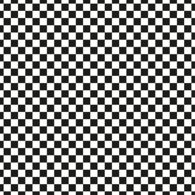 Siyah ve beyaz geometrik kusursuz desen. Satranç tahtası geçmişi. Damalı optik illüzyon arka planı. Kare şeklinde psikedelik desen. Yarış bayrağı tekrarlanabilir doku. Grafik illüstrasyon.