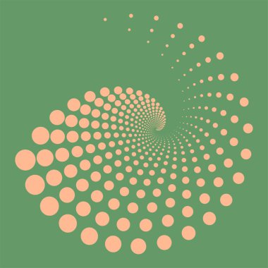 Girdap şekilli. Minimum geometrik sanat modeli. Sınır çerçevesi, logo, dövme, sembol, ağ, baskılar, posterler, şablon, desenler ve soyut arkaplanlar için moda tasarım unsuru. Şeftali rengi.