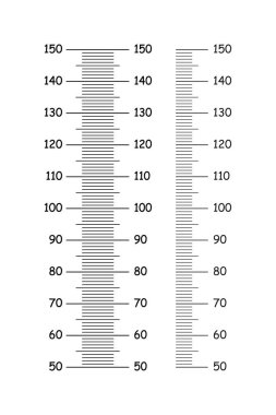 Çocukların boy tabloları 50 ila 150 santimetre arasında. Duvar büyüme etiketi için şablonlar. Metre duvarı veya büyüme cetveli kümesi.