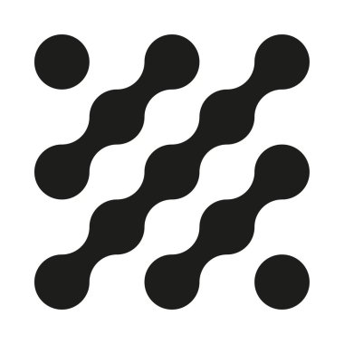 Metaball logosu. Noktalar birleştirilmiş simge. İllüzyon desenli daireler. Modern bütünleşme sembolü. Metallerin geçişi. Soyut nokta hareketi arka planı. Yuvarlak bağlı kabarcıklar. Vektör şablonu, öge.