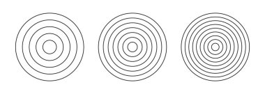 Bir grup kutup şebekesi eşmerkezli daireler. Yaşam çarkı ya da alışkanlık takip cihazı. Bölümlere bölünmüş çember diyagramları koleksiyonu. Boş kutup grafik kağıdı. Vektör şablonu.