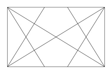 Altın oran şablonu. Yöntem altın bölüm. Fibonacci dizisi, sayılar. Altın oranlar. Vektör çizimi. Üçgenler.