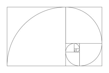 Altın oran şablonu. Fibonacci dizisi, sayılar. Altın Oranlar.