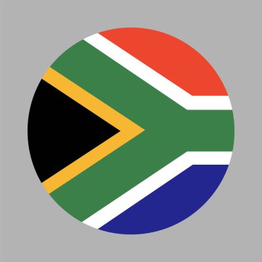 Güney Afrika bayrak yuvarlama düğmesi. Dairesel sembol. Sancak, ikon. Ulusal işaret.