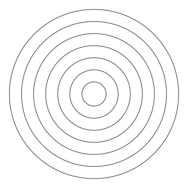 6 eşmerkezli daireden oluşan kutup şebekesi. Bölümlere bölünmüş çember diyagramı. Boş kutup grafik kağıdı. Yaşam çarkı ya da alışkanlık takip cihazı. Boş koçluk.