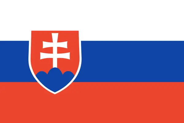 Slovakya bayrağı. Resmi Renkler ve Oranlar.