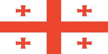 Georgia bayrağı. Resmi Renkler ve Oranlar.