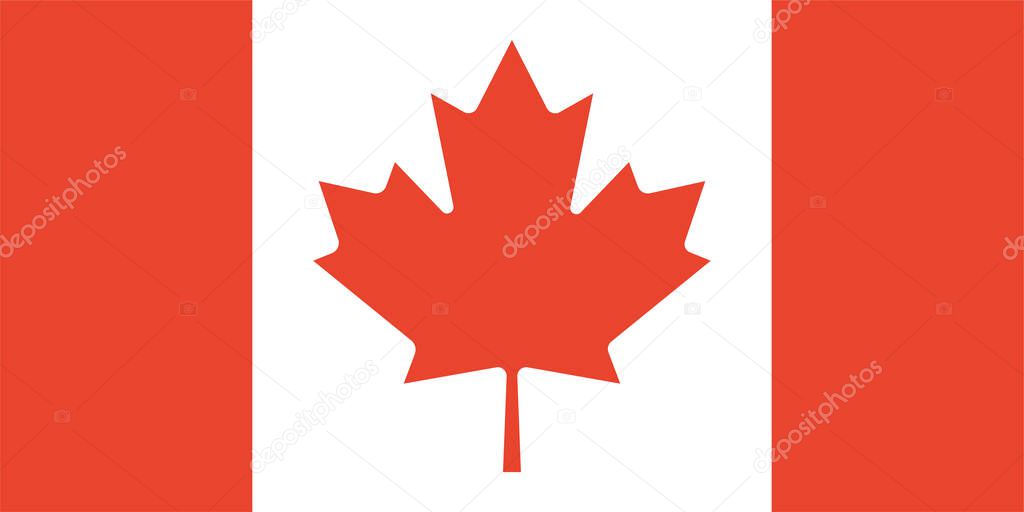 Canada Flag. Official colors and proportions.