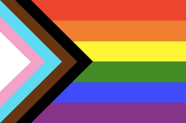 Özel LGBTQ + İlerleme Gururu arkaplanı, desen. Gurur Gökkuşağı bayrağı. Gurur Ayı.